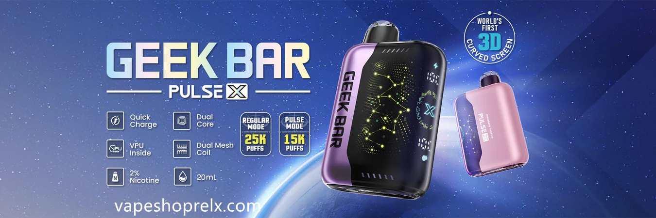 GEEK BAR Pulse X 25000 拋棄式電子煙 星空版｜全球首創 3D 曲面屏(图1)